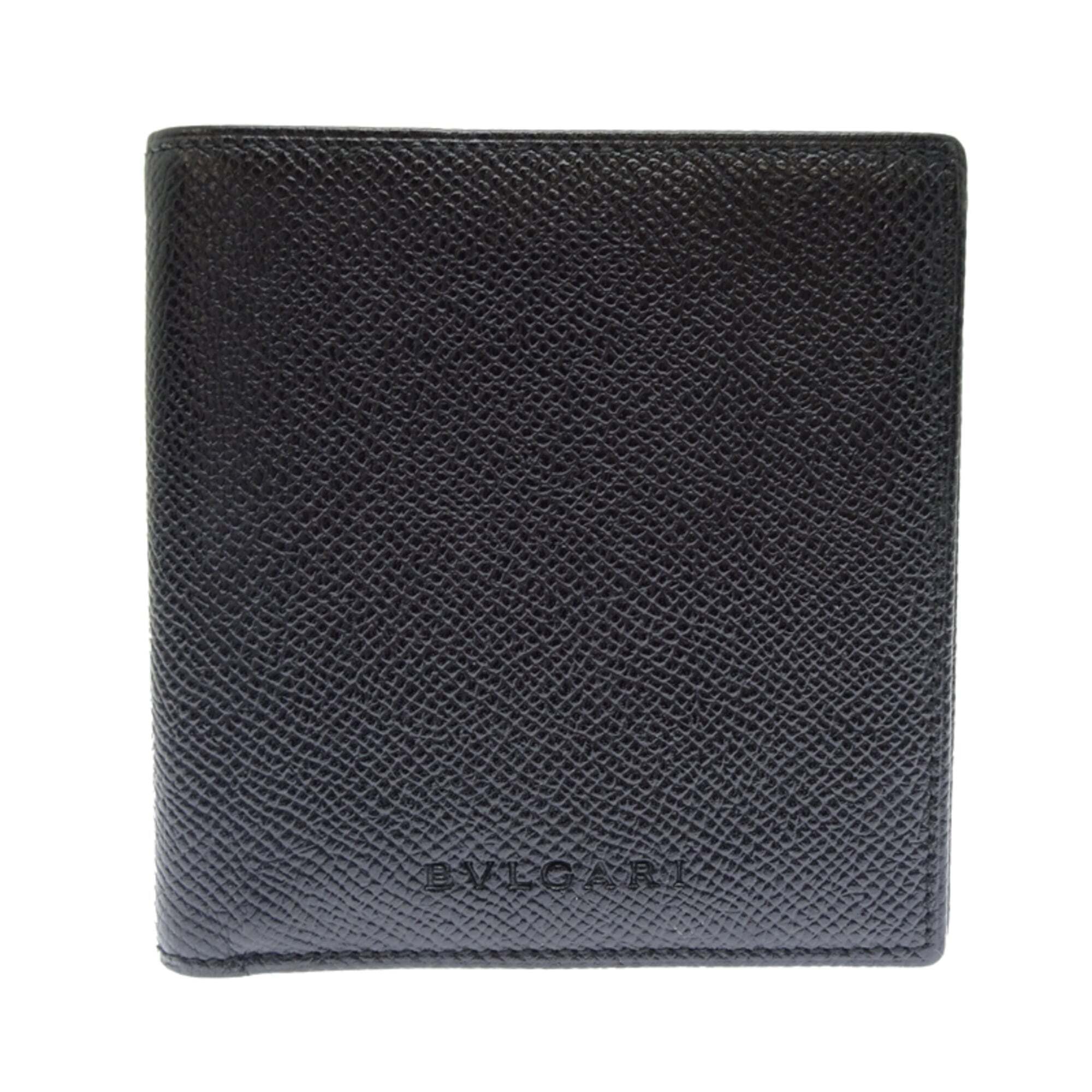 Bvlgari Men's Bifold Wallet 30396 In Black Calfskin